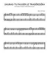 Téléchargez l'arrangement pour piano de la partition de Sauras-tu passer le tradéridéra en PDF